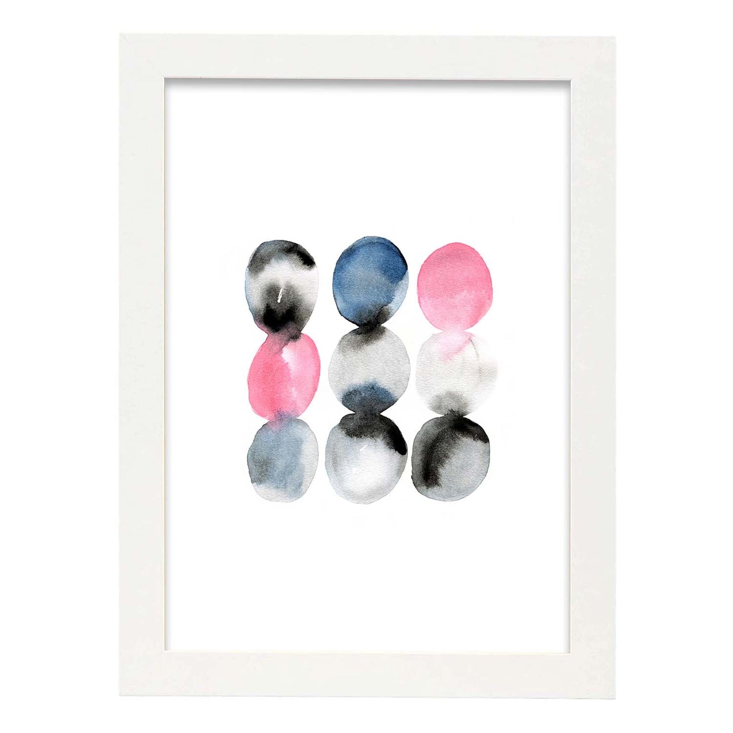 Poster de Abstracto rosa negro nueve. Lámina colorida con diseño nórdico.-Artwork-Nacnic-A4-Marco Blanco-Nacnic Estudio SL