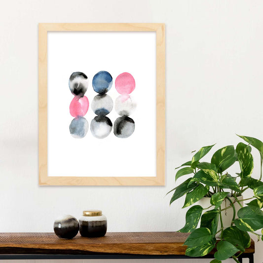 Poster de Abstracto rosa negro nueve. Lámina colorida con diseño nórdico.-Artwork-Nacnic-Nacnic Estudio SL