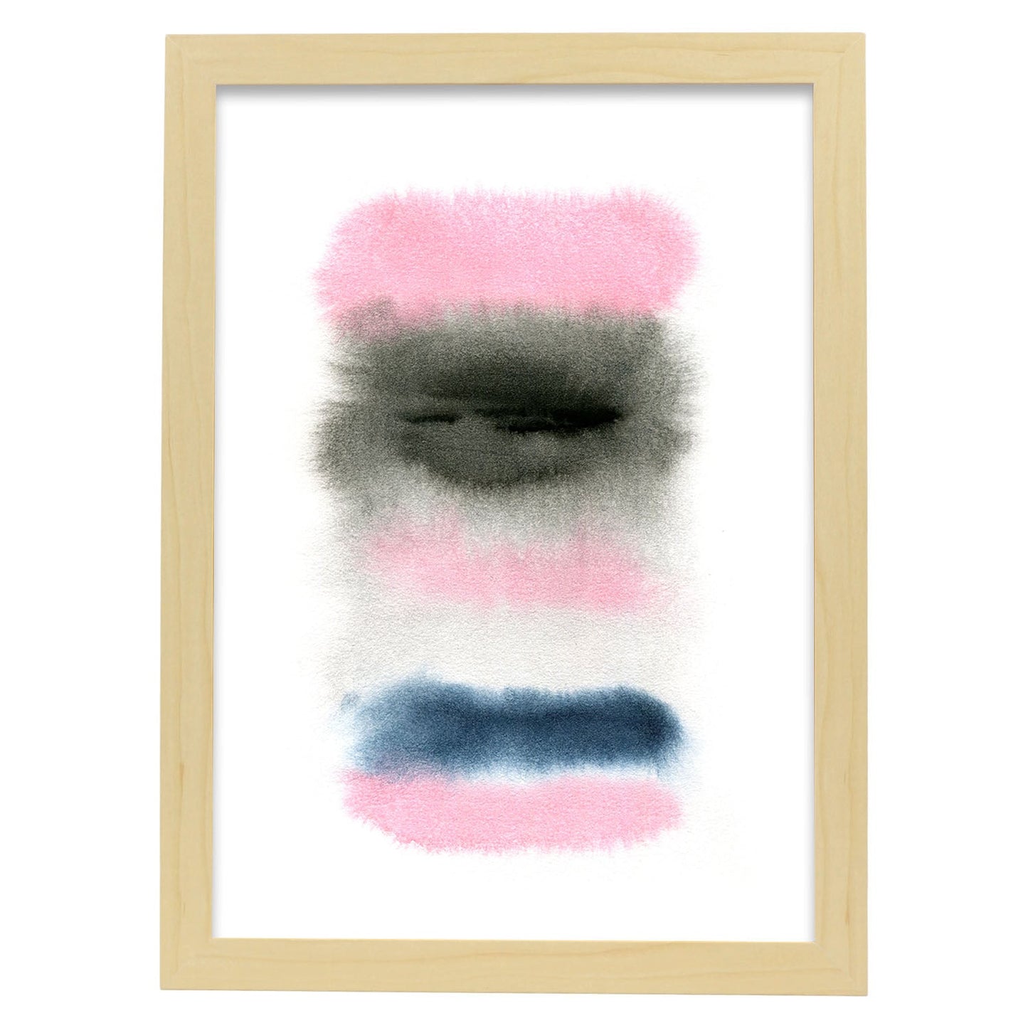 Poster de Abstracto rosa negro. Lámina colorida con diseño nórdico.-Artwork-Nacnic-A3-Marco Madera clara-Nacnic Estudio SL