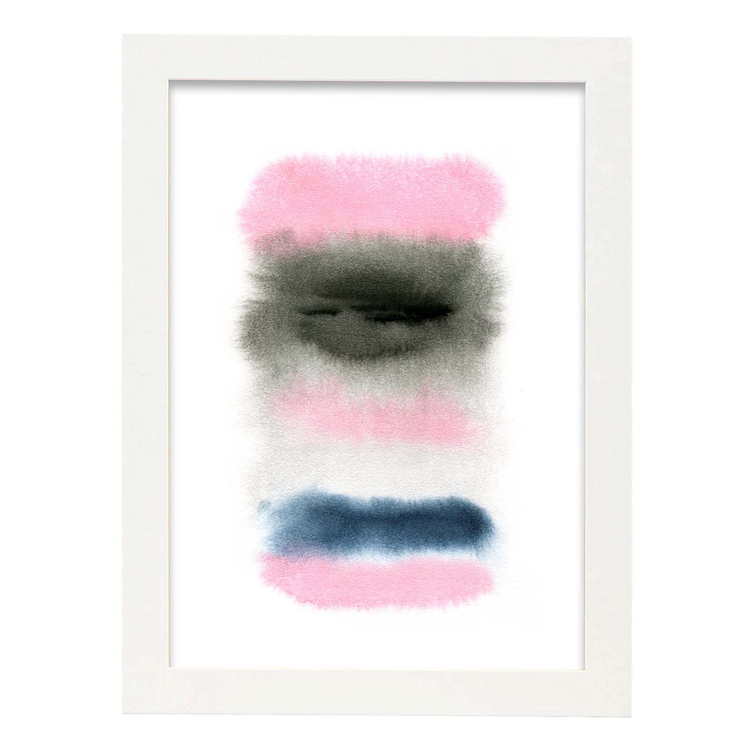 Poster de Abstracto rosa negro. Lámina colorida con diseño nórdico.-Artwork-Nacnic-A4-Marco Blanco-Nacnic Estudio SL