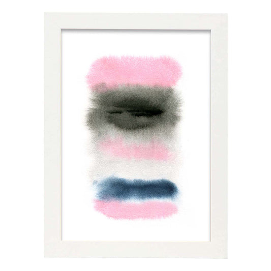 Poster de Abstracto rosa negro. Lámina colorida con diseño nórdico.-Artwork-Nacnic-A4-Marco Blanco-Nacnic Estudio SL