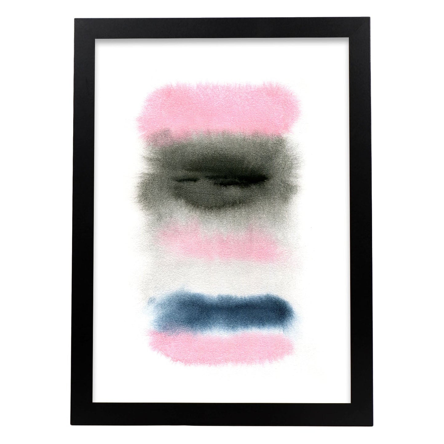 Poster de Abstracto rosa negro. Lámina colorida con diseño nórdico.-Artwork-Nacnic-A4-Marco Negro-Nacnic Estudio SL