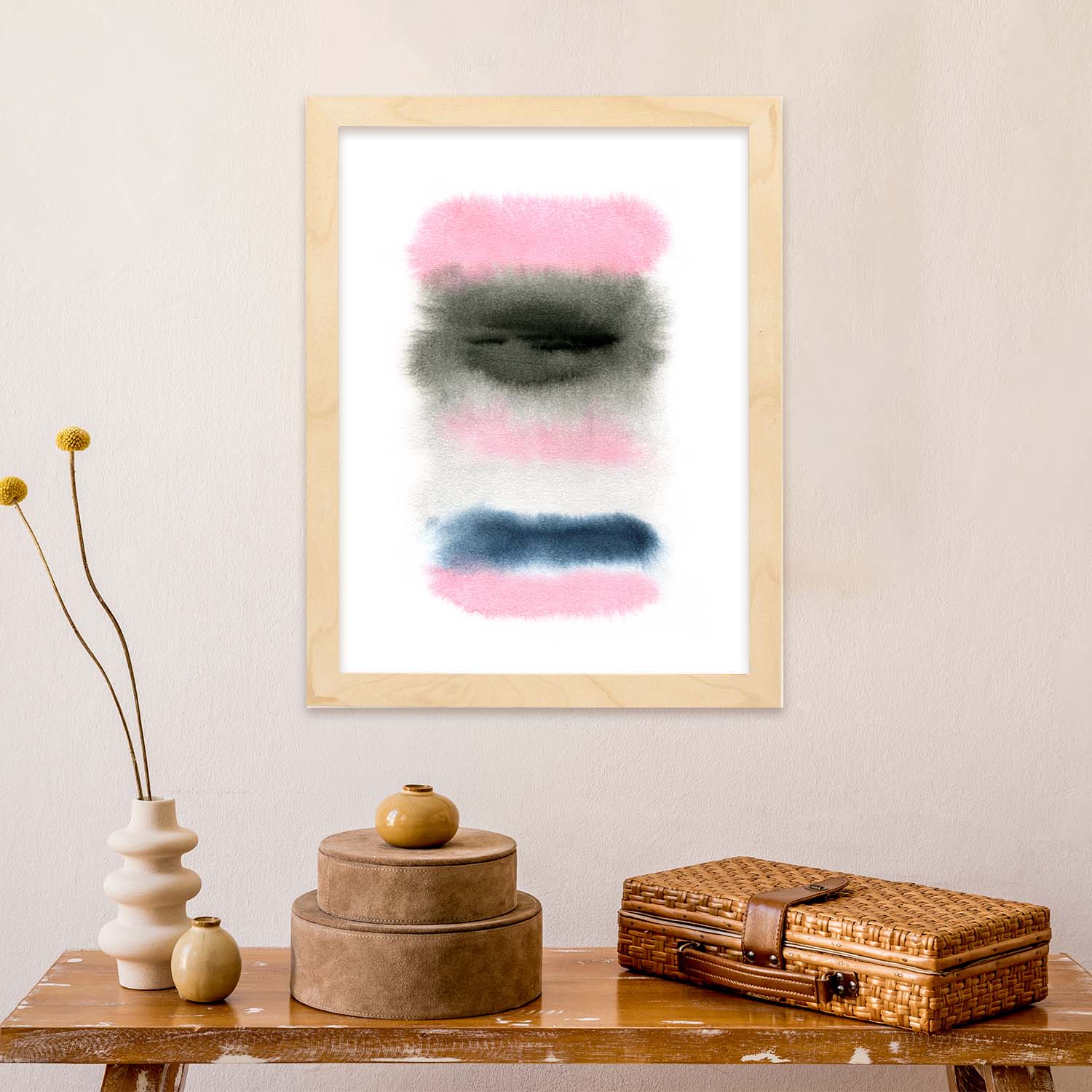 Poster de Abstracto rosa negro. Lámina colorida con diseño nórdico.-Artwork-Nacnic-Nacnic Estudio SL