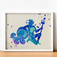 Poster de Acuario a estilo acuarela. Láminas de los símbolos del zodiaco con diseños coloridos de pintura acuarela.-Artwork-Nacnic-Nacnic Estudio SL