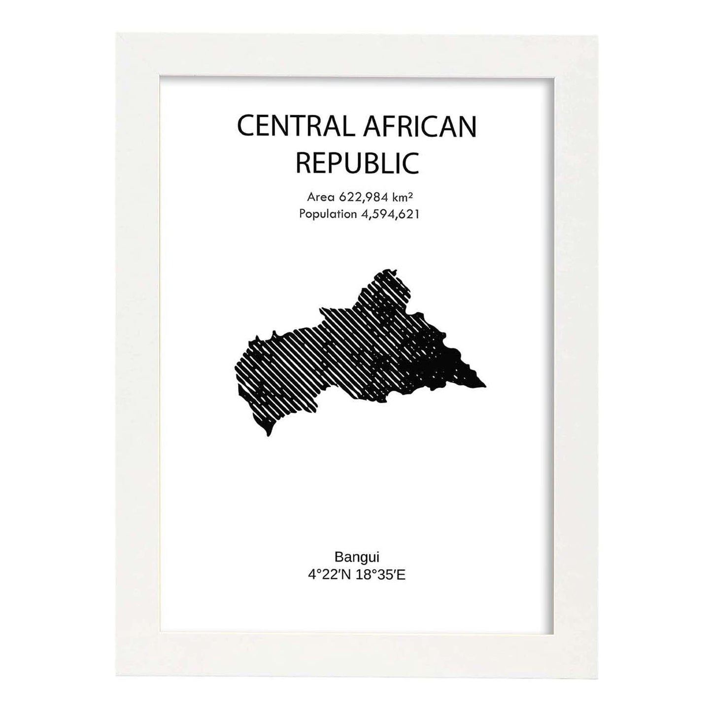 Poster de Africa central. Láminas de paises y continentes del mundo.-Artwork-Nacnic-A3-Marco Blanco-Nacnic Estudio SL