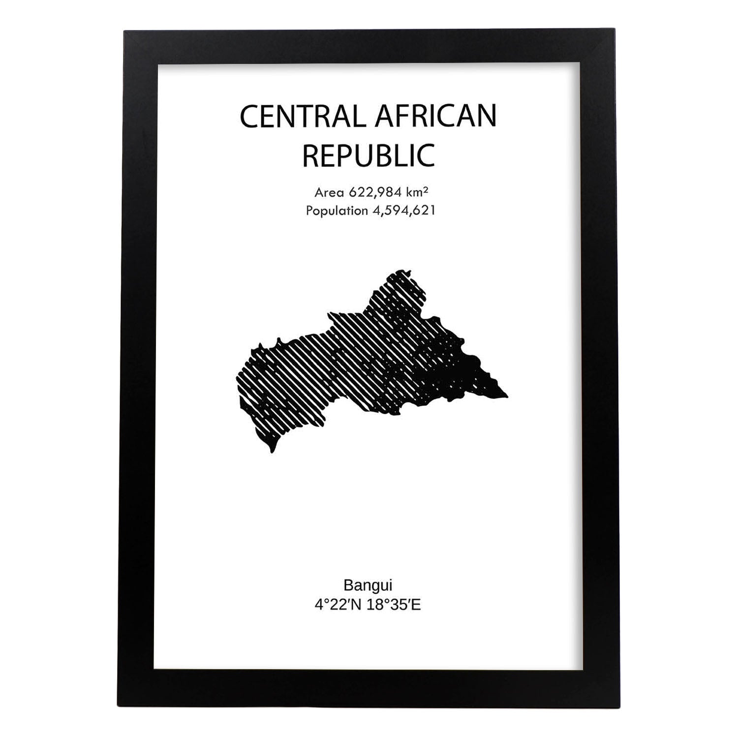 Poster de Africa central. Láminas de paises y continentes del mundo.-Artwork-Nacnic-A3-Marco Negro-Nacnic Estudio SL