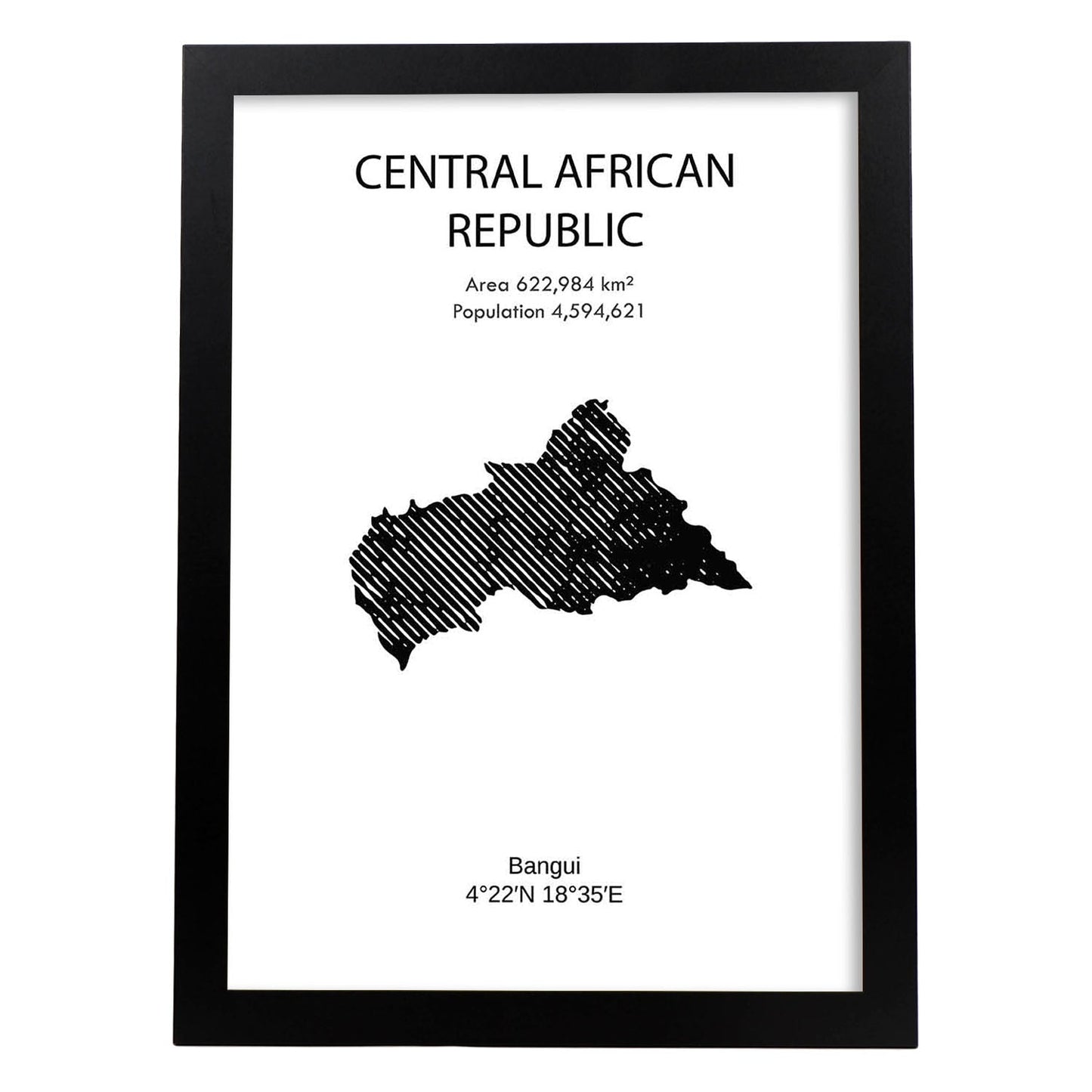 Poster de Africa central. Láminas de paises y continentes del mundo.-Artwork-Nacnic-A4-Marco Negro-Nacnic Estudio SL