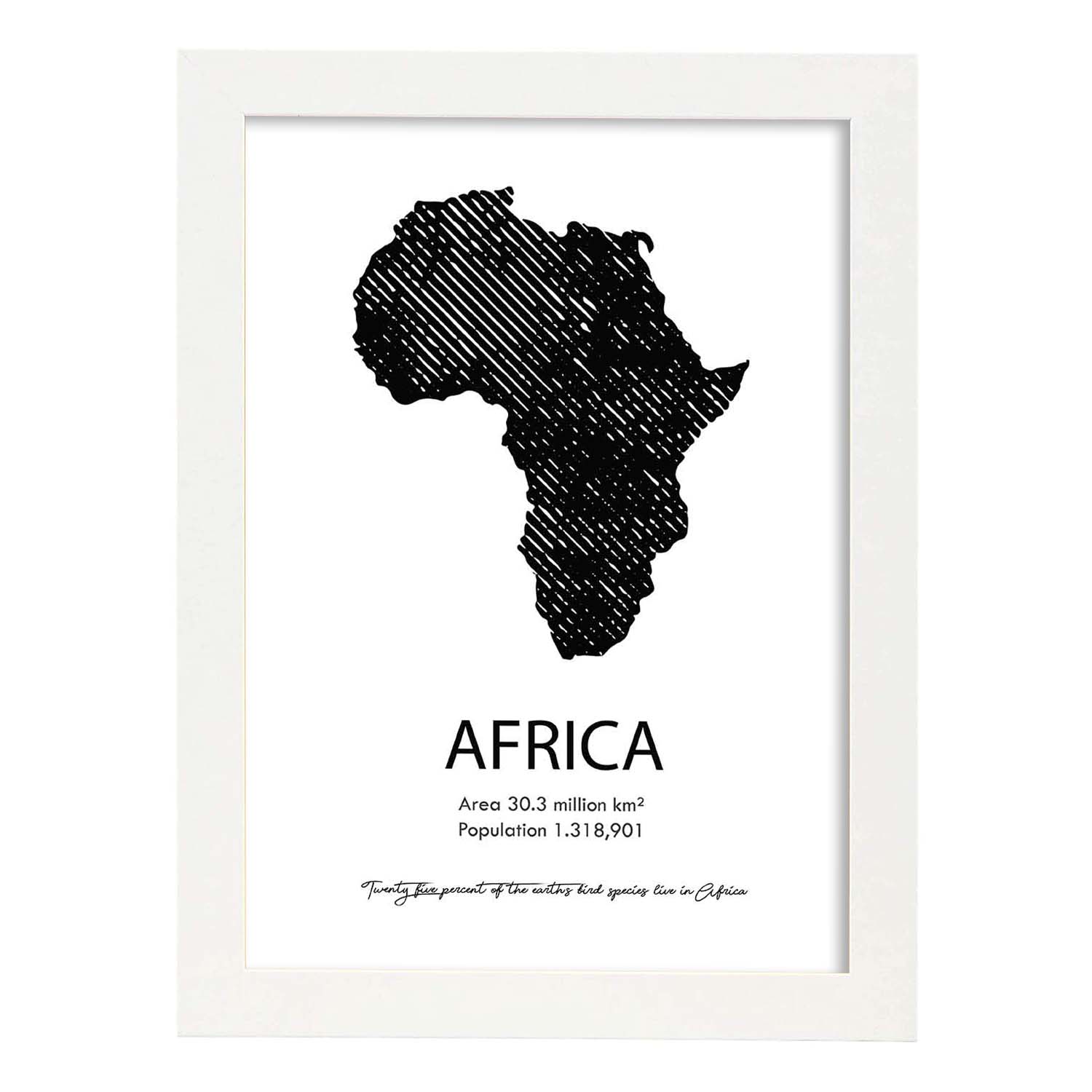 Poster de Africa. Láminas de paises y continentes del mundo.-Artwork-Nacnic-A3-Marco Blanco-Nacnic Estudio SL