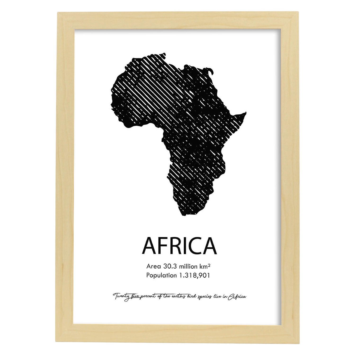 Poster de Africa. Láminas de paises y continentes del mundo.-Artwork-Nacnic-A3-Marco Madera clara-Nacnic Estudio SL