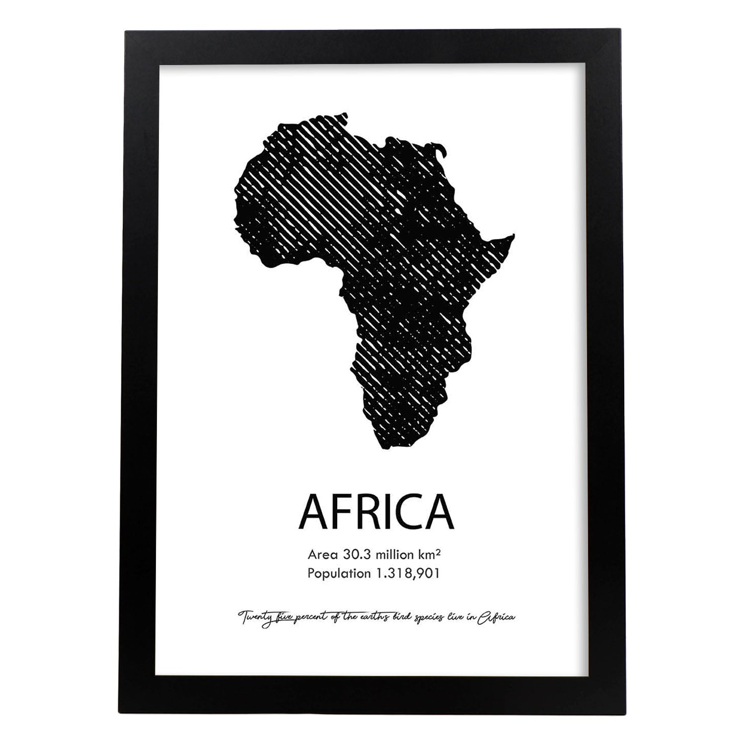 Poster de Africa. Láminas de paises y continentes del mundo.-Artwork-Nacnic-A3-Marco Negro-Nacnic Estudio SL