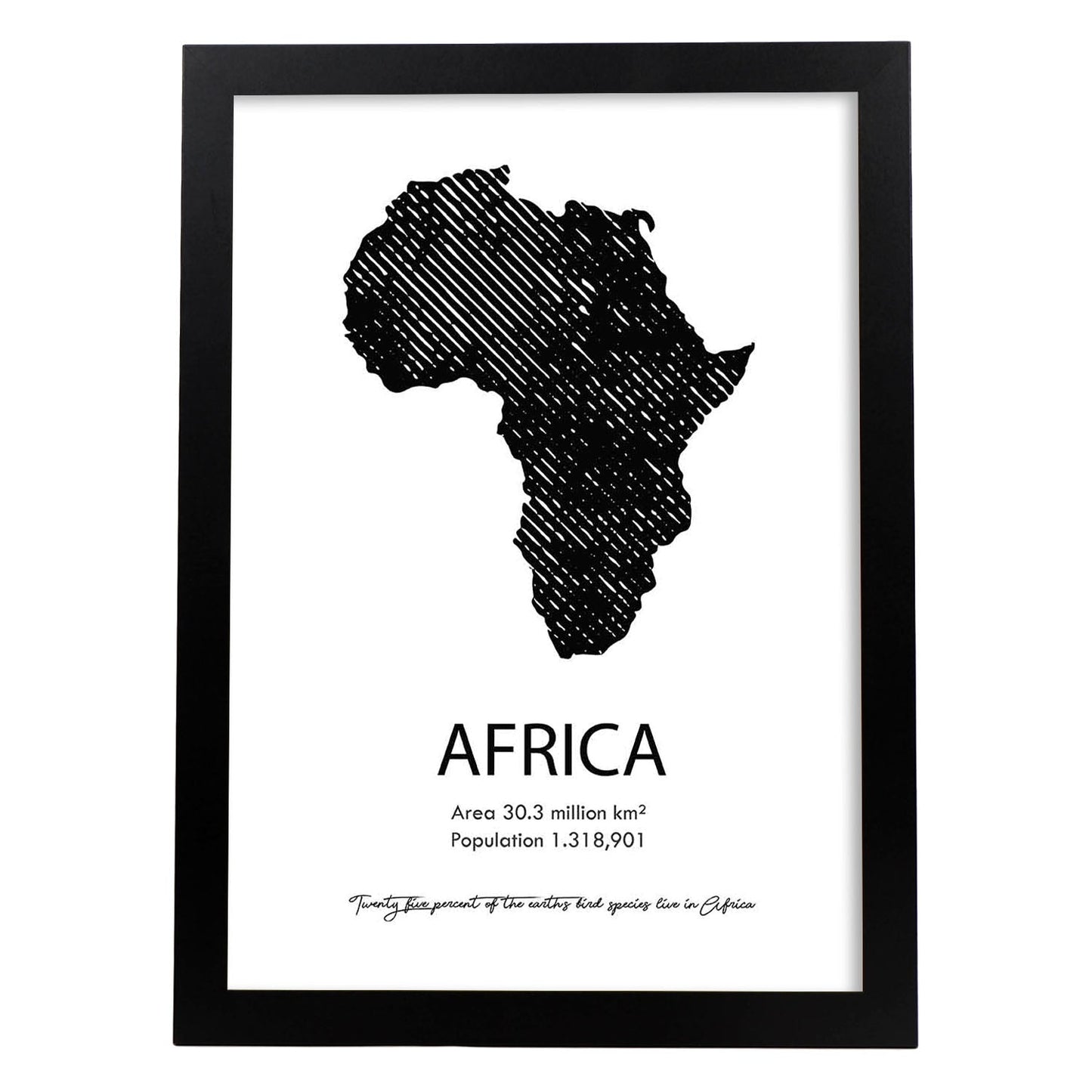 Poster de Africa. Láminas de paises y continentes del mundo.-Artwork-Nacnic-A4-Marco Negro-Nacnic Estudio SL