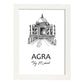 Poster de Agra - Taj Mahal. Láminas con monumentos de ciudades.-Artwork-Nacnic-A3-Marco Blanco-Nacnic Estudio SL
