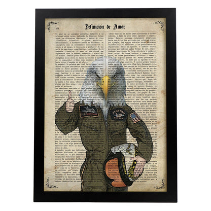 Poster de Aguila piloto. Láminas de animales con definiciones. Regalo para los amantes de los animales.-Artwork-Nacnic-A4-Marco Negro-Nacnic Estudio SL