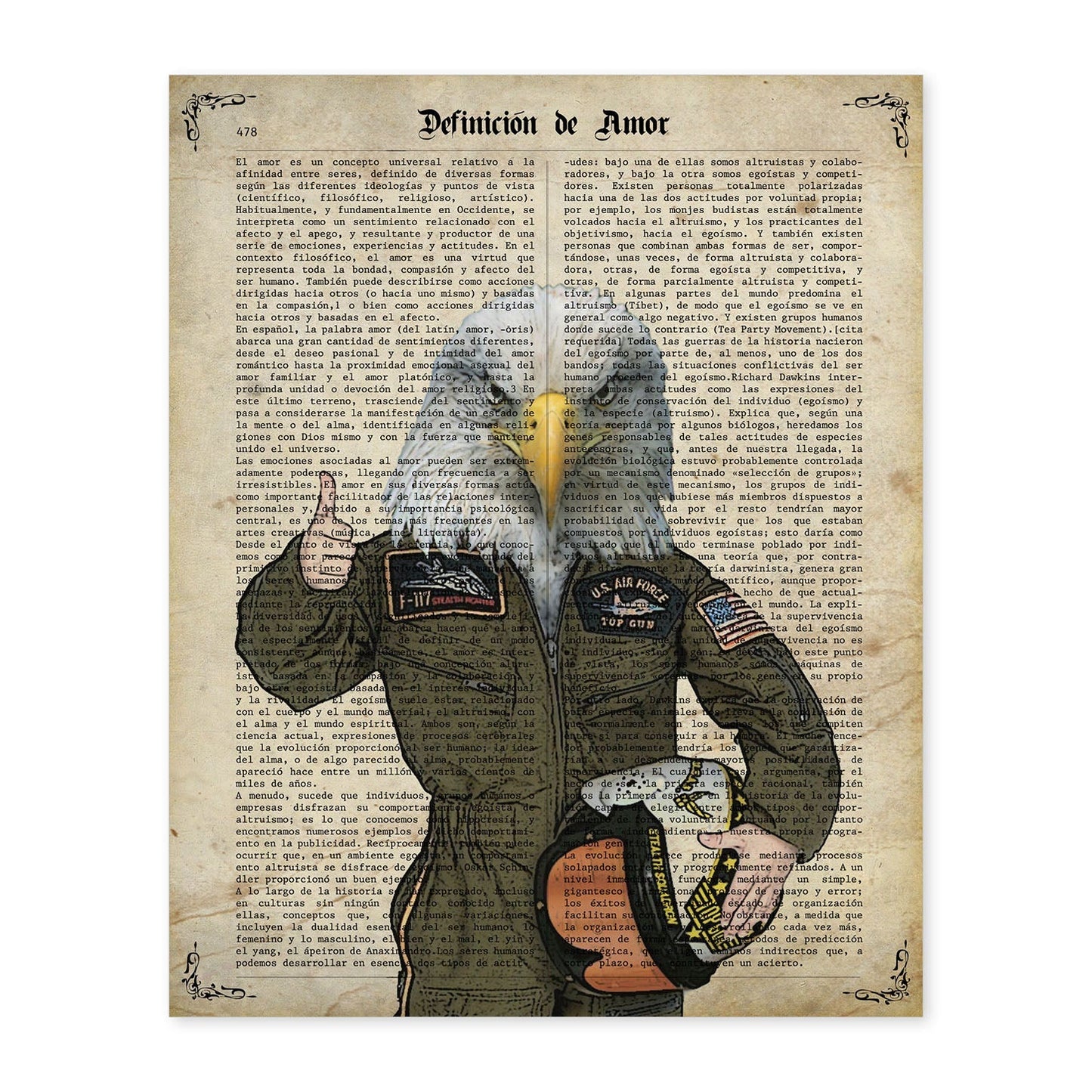 Poster de Aguila piloto. Láminas de animales con definiciones. Regalo para los amantes de los animales.-Artwork-Nacnic-A4-Sin marco-Nacnic Estudio SL