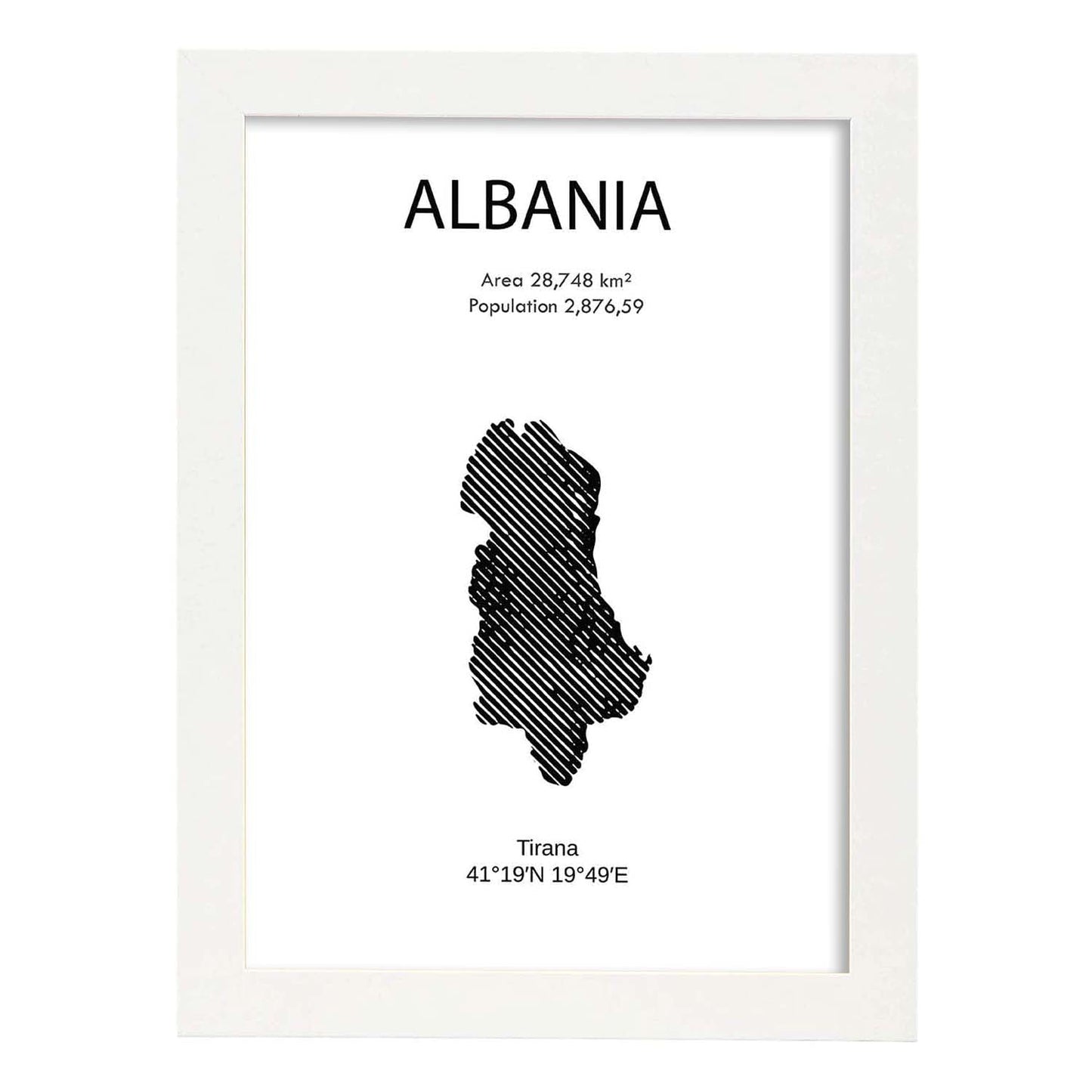 Poster de Albania. Láminas de paises y continentes del mundo.-Artwork-Nacnic-A3-Marco Blanco-Nacnic Estudio SL