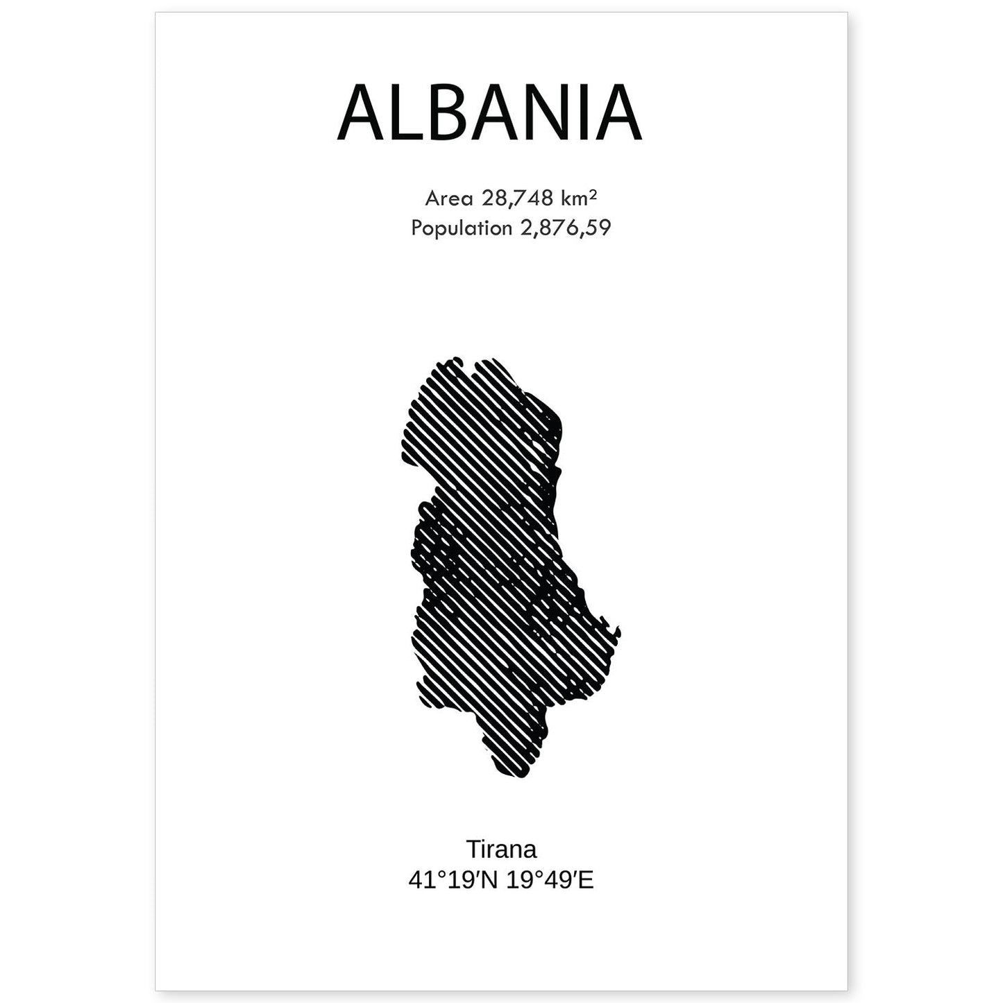 Poster de Albania. Láminas de paises y continentes del mundo.-Artwork-Nacnic-A4-Sin marco-Nacnic Estudio SL