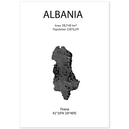 Poster de Albania. Láminas de paises y continentes del mundo.-Artwork-Nacnic-A4-Sin marco-Nacnic Estudio SL