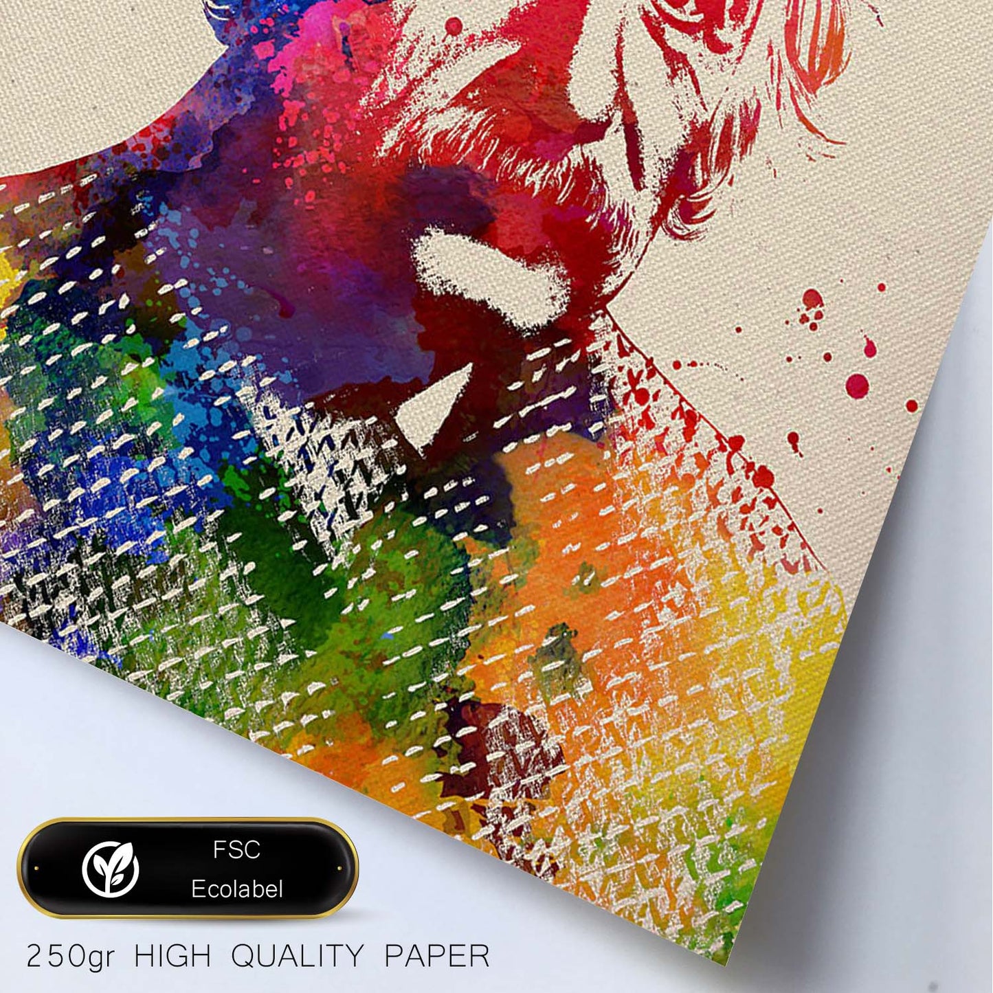 Poster de Albert Einstein con diseño acuarela. Mix de láminas con estilo acuarela-Artwork-Nacnic-Nacnic Estudio SL