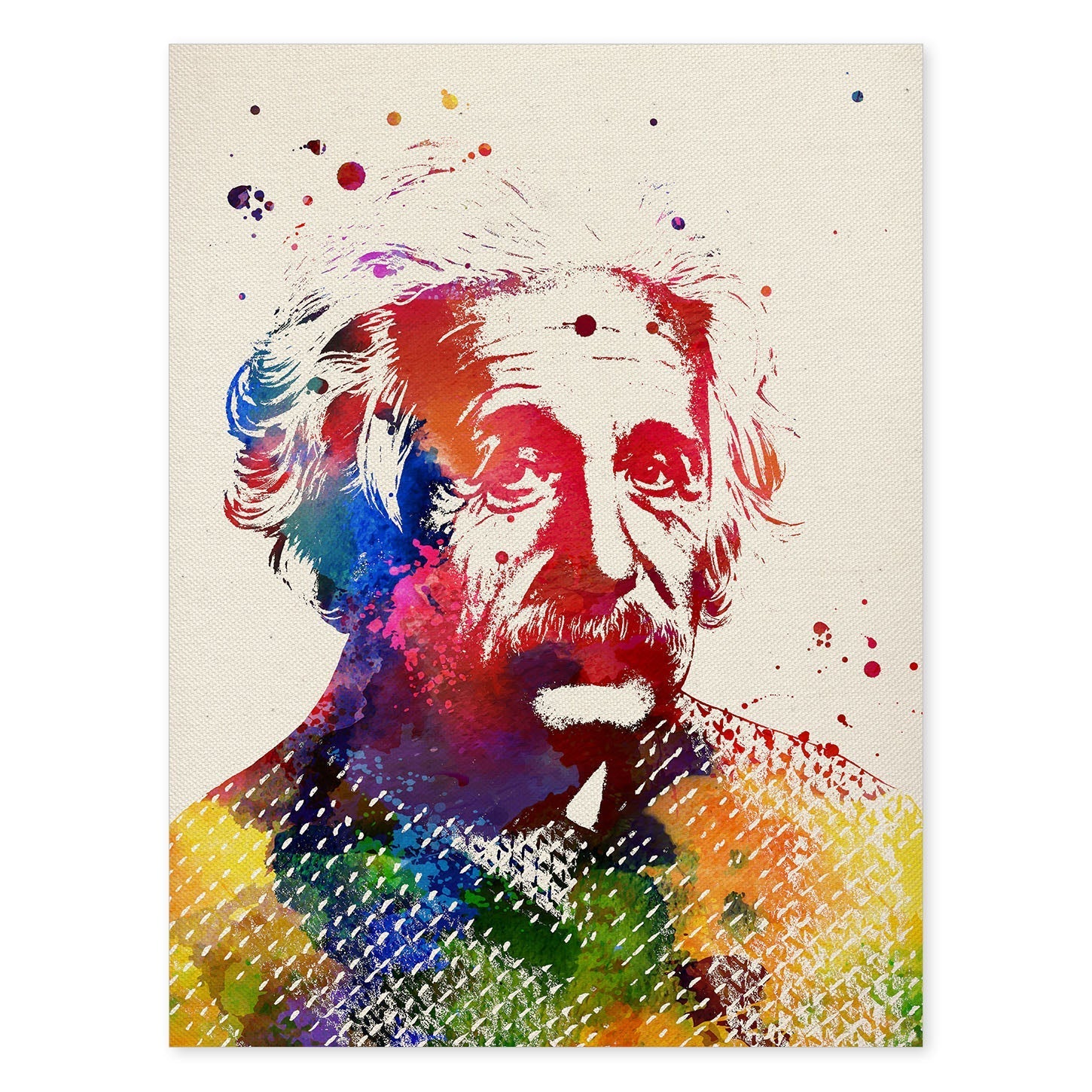 Poster de Albert Einstein con diseño acuarela. Mix de láminas con estilo acuarela-Artwork-Nacnic-A4-Sin marco-Nacnic Estudio SL