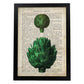 Poster de Alcachofas. Láminas de frutas y verduras con definiciones. Ilustraciones de alimentacion vegetariana.-Artwork-Nacnic-A4-Marco Negro-Nacnic Estudio SL