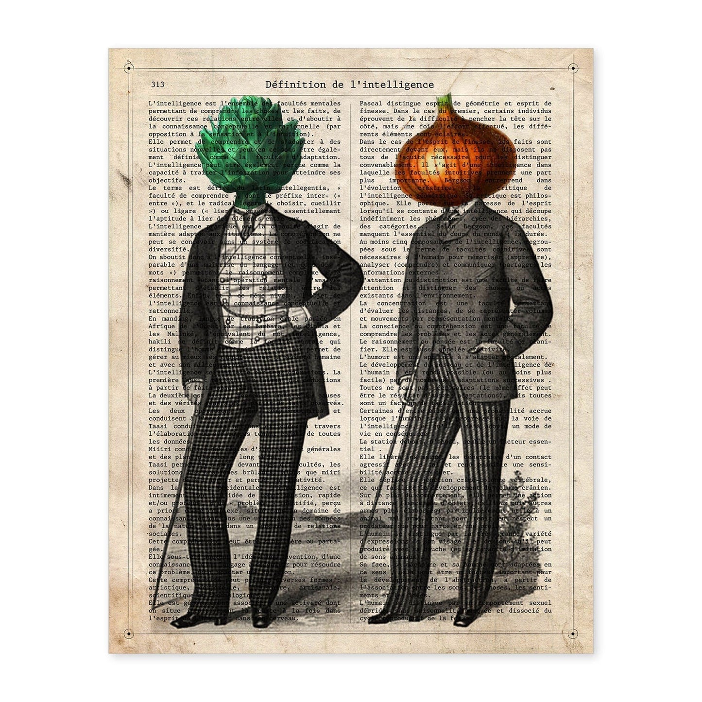 Poster de Alcahofa y Cebolla. Láminas de frutas y verduras con definiciones. Ilustraciones de alimentacion vegetariana.-Artwork-Nacnic-A4-Sin marco-Nacnic Estudio SL