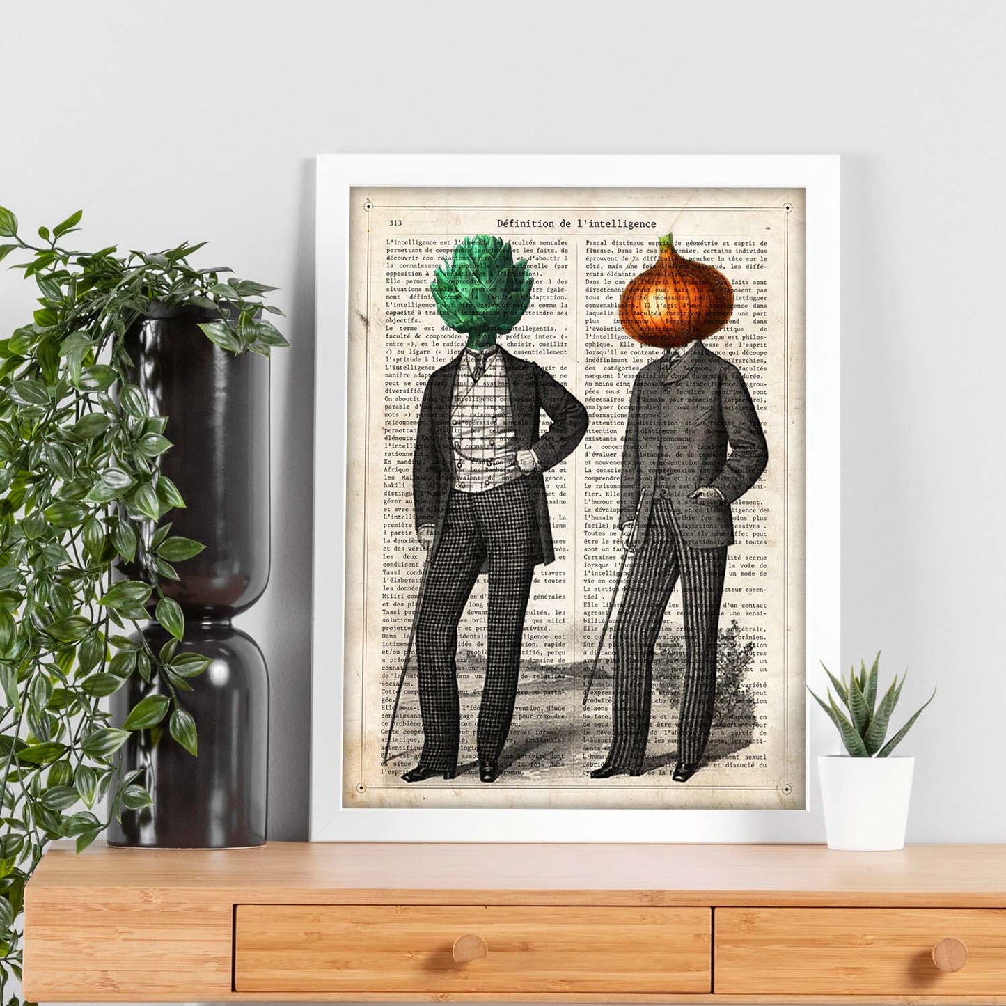 Poster de Alcahofa y Cebolla. Láminas de frutas y verduras con definiciones. Ilustraciones de alimentacion vegetariana.-Artwork-Nacnic-Nacnic Estudio SL