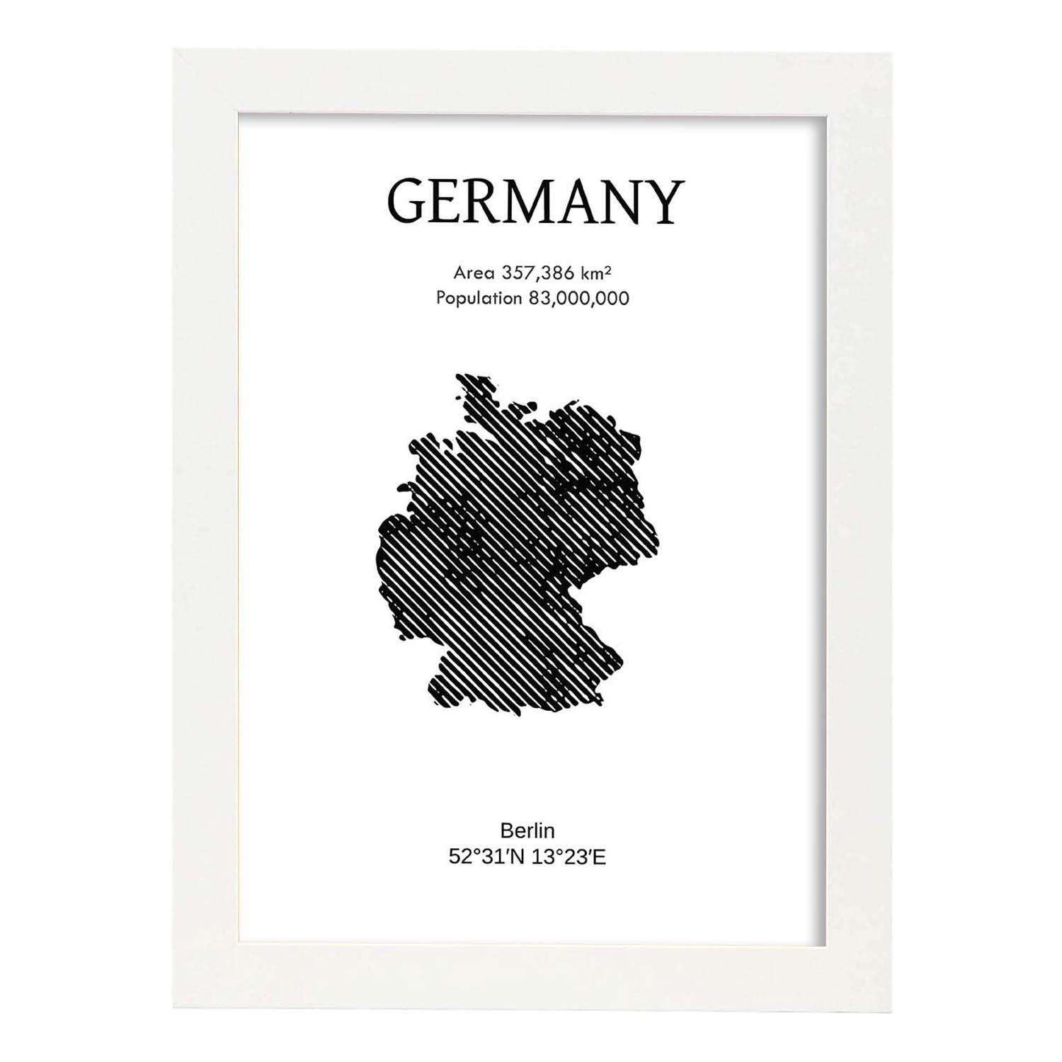 Poster de Alemania. Láminas de paises y continentes del mundo.-Artwork-Nacnic-A3-Marco Blanco-Nacnic Estudio SL