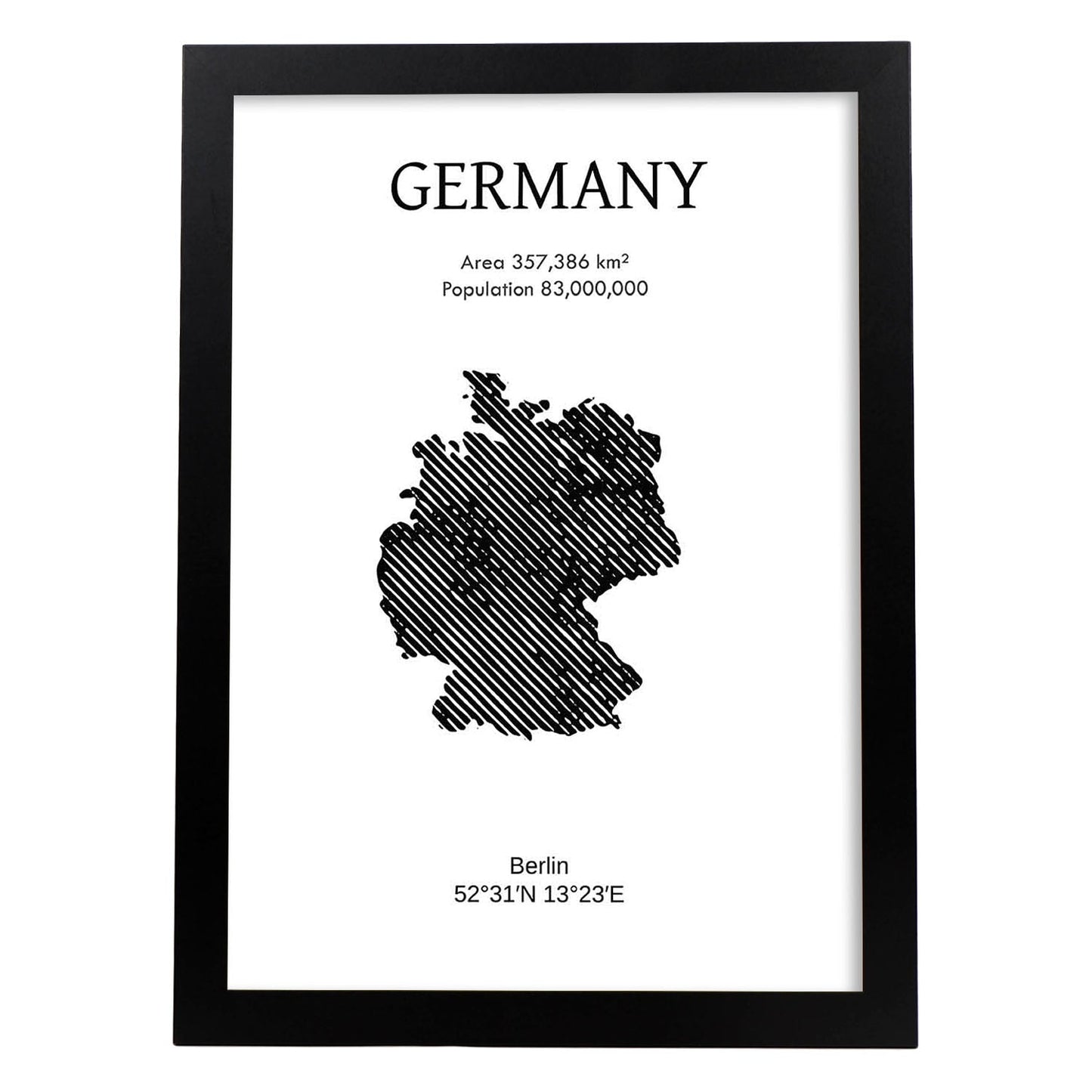 Poster de Alemania. Láminas de paises y continentes del mundo.-Artwork-Nacnic-A3-Marco Negro-Nacnic Estudio SL