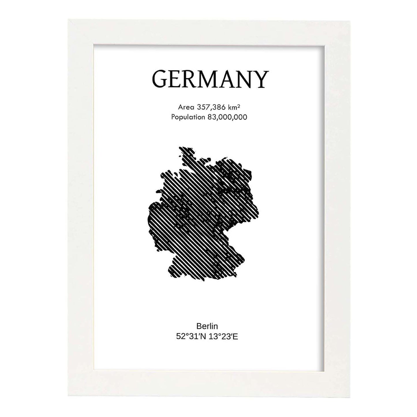 Poster de Alemania. Láminas de paises y continentes del mundo.-Artwork-Nacnic-A4-Marco Blanco-Nacnic Estudio SL