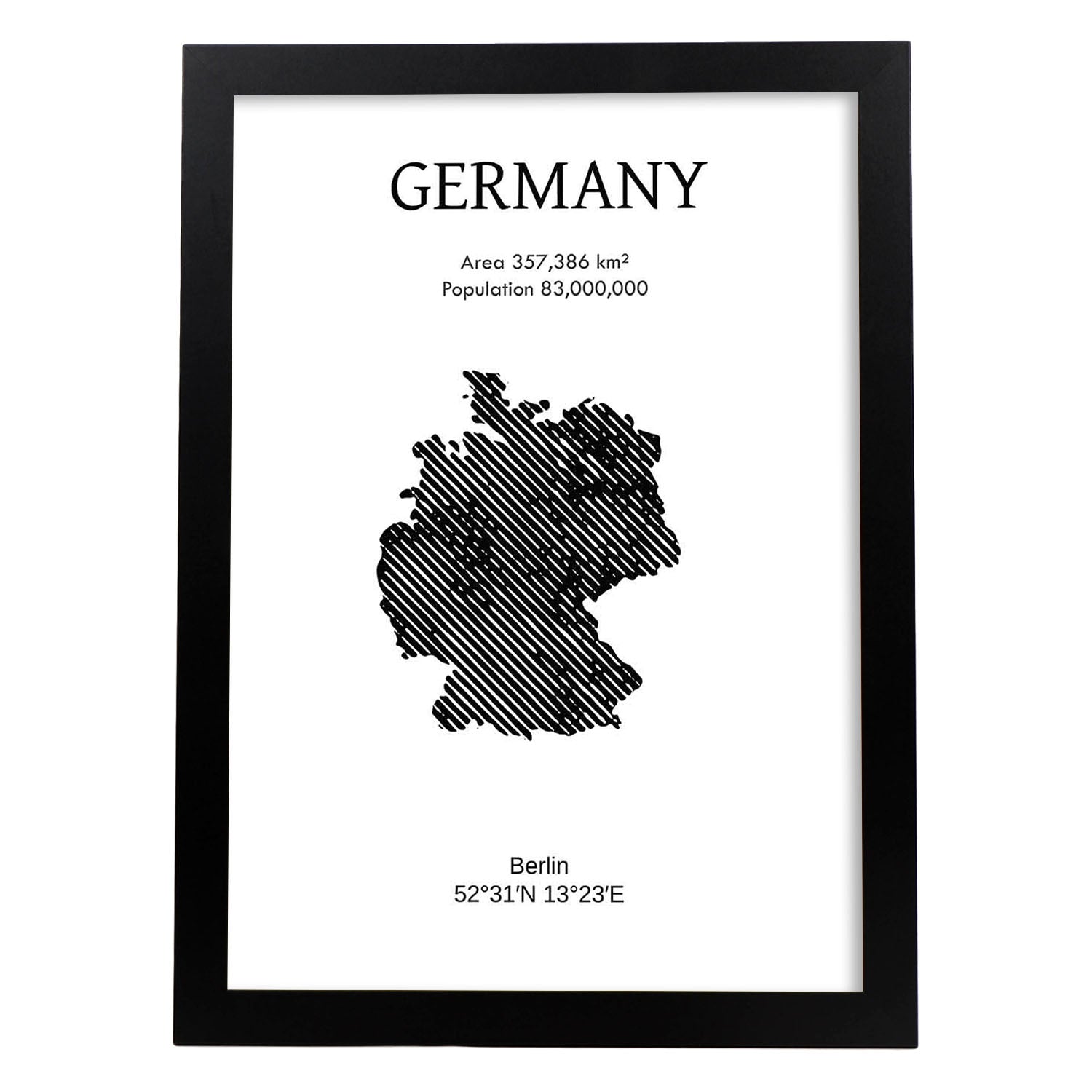 Poster de Alemania. Láminas de paises y continentes del mundo.-Artwork-Nacnic-A4-Marco Negro-Nacnic Estudio SL