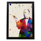 Poster de Alfred Hitchcock con diseño acuarela. Mix de láminas con estilo acuarela-Artwork-Nacnic-A4-Marco Negro-Nacnic Estudio SL