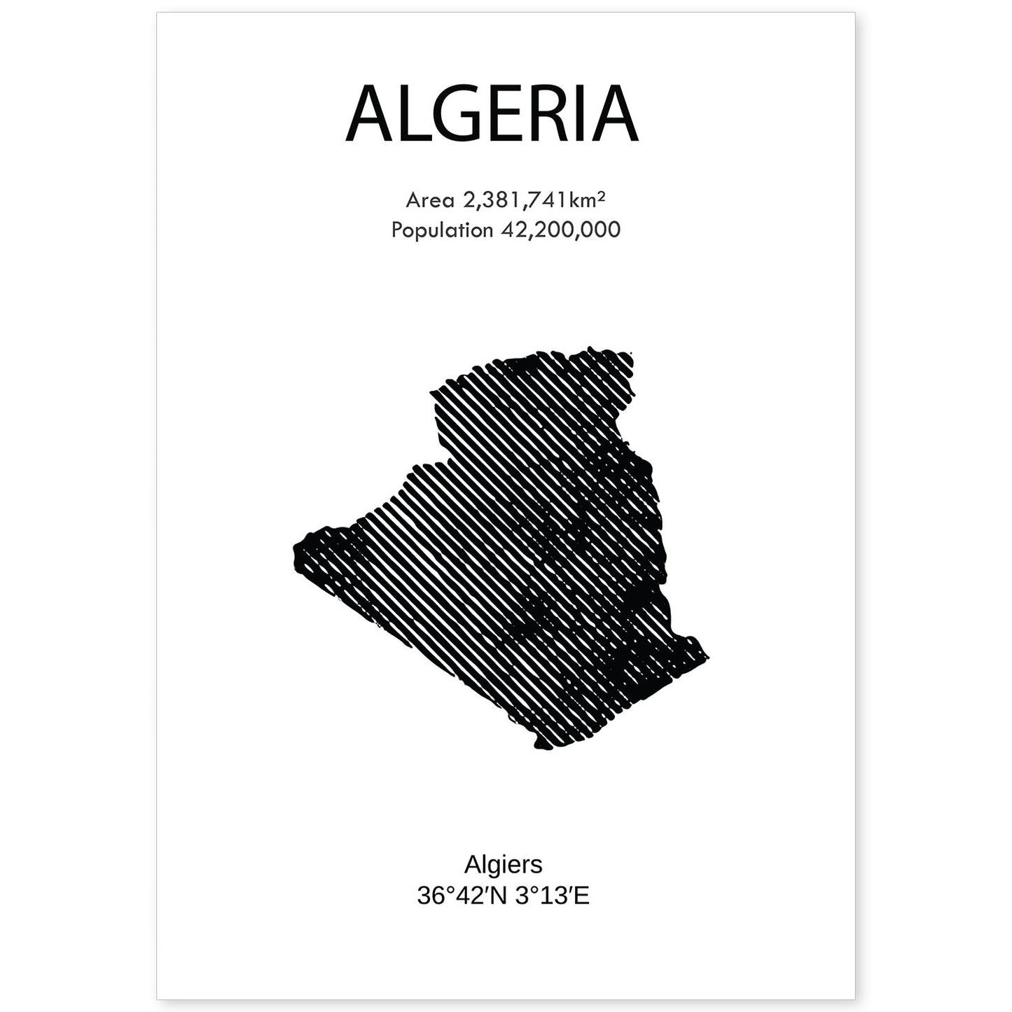 Poster de Algeria. Láminas de paises y continentes del mundo.-Artwork-Nacnic-A4-Sin marco-Nacnic Estudio SL
