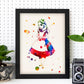Poster de Alicia en el país de las maravillas con diseño acuarela. Mix de láminas con estilo acuarela-Artwork-Nacnic-Nacnic Estudio SL