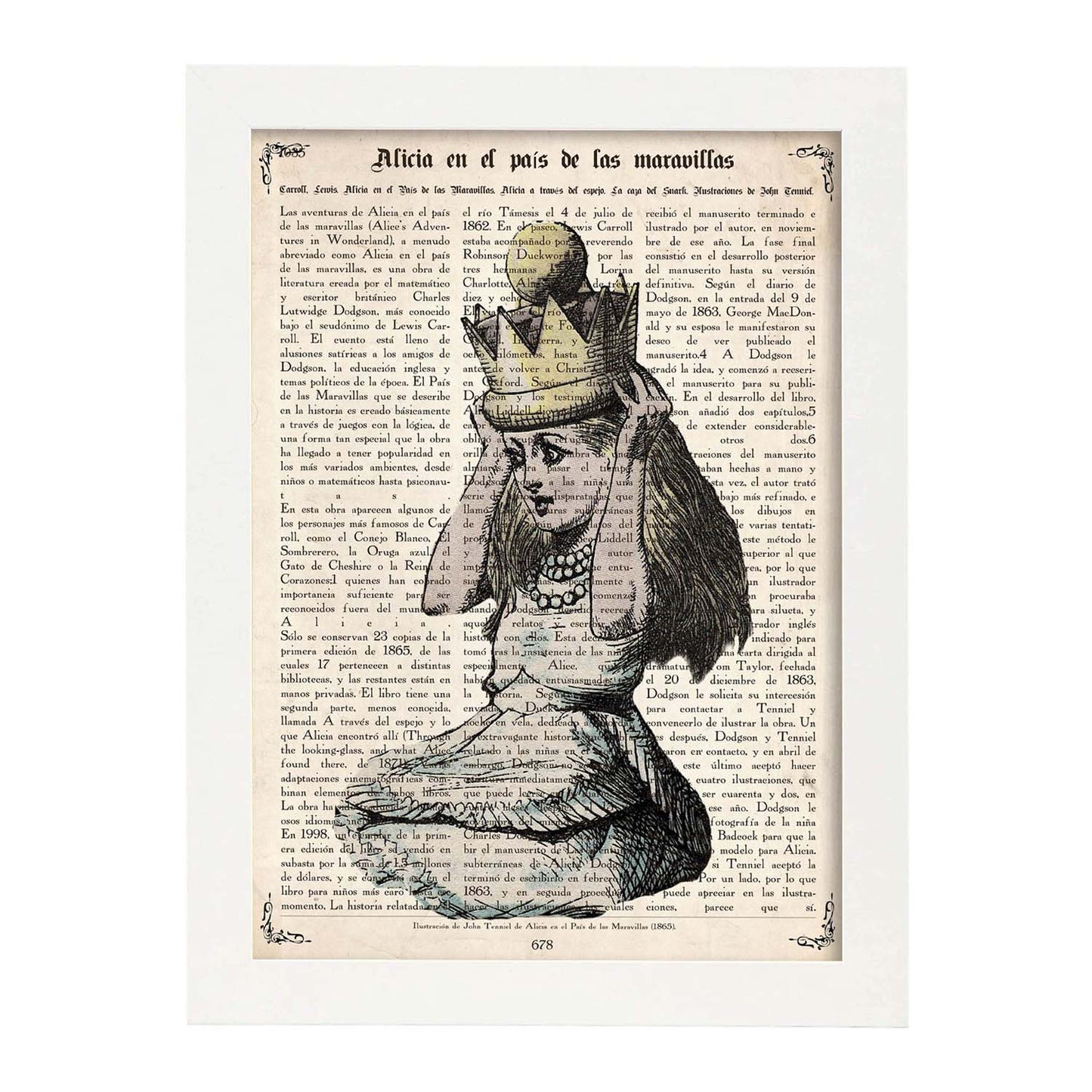 Poster de Alicia y su corona. Láminas de Alicia en el Pais de las Maravillas.-Artwork-Nacnic-Nacnic Estudio SL