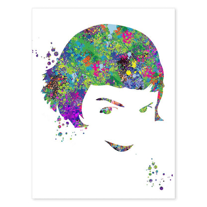 Poster de Amelie estilo acuarela. Láminas de cine, películas, y actores. Posters de películas antiguas con estilo acuarela.-Artwork-Nacnic-A4-Sin marco-Nacnic Estudio SL