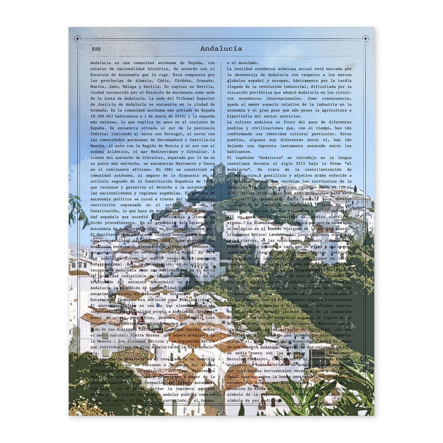 Poster de Andalucia. Láminas de comunidades autónomas de España.-Artwork-Nacnic-A4-Sin marco-Nacnic Estudio SL