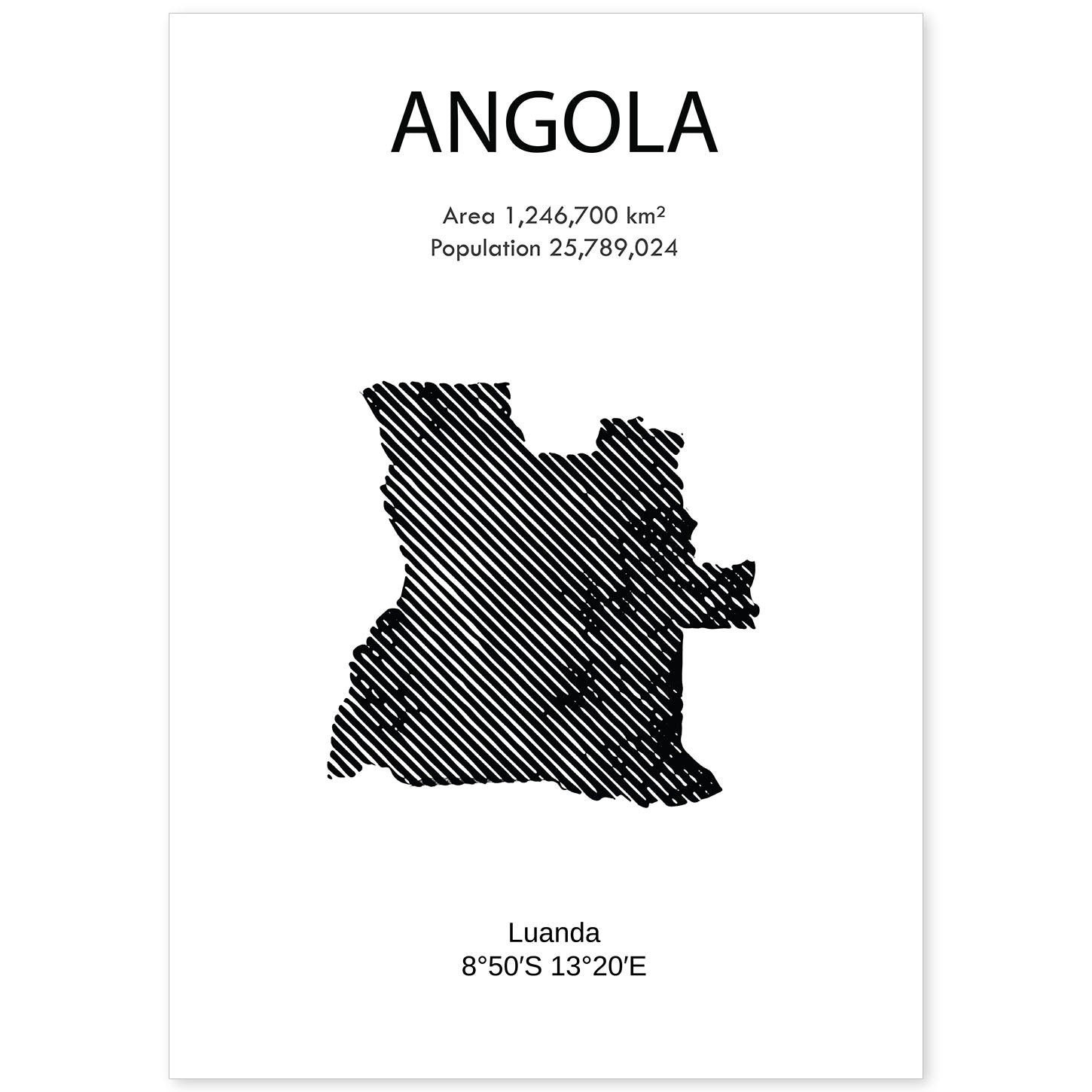 Poster de Angola. Láminas de paises y continentes del mundo.-Artwork-Nacnic-A4-Sin marco-Nacnic Estudio SL