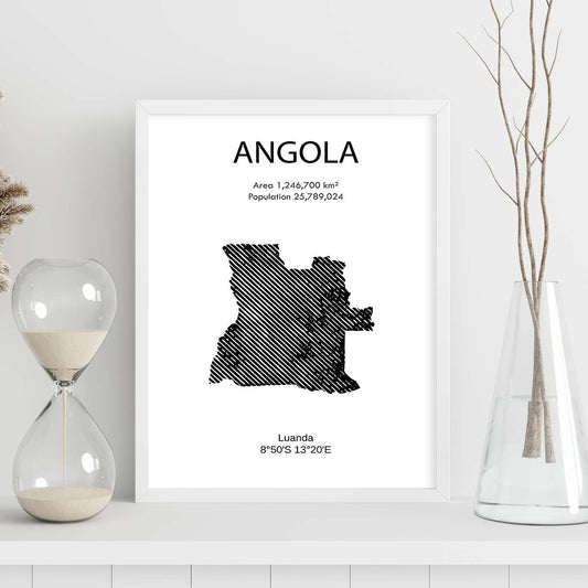 Poster de Angola. Láminas de paises y continentes del mundo.-Artwork-Nacnic-Nacnic Estudio SL