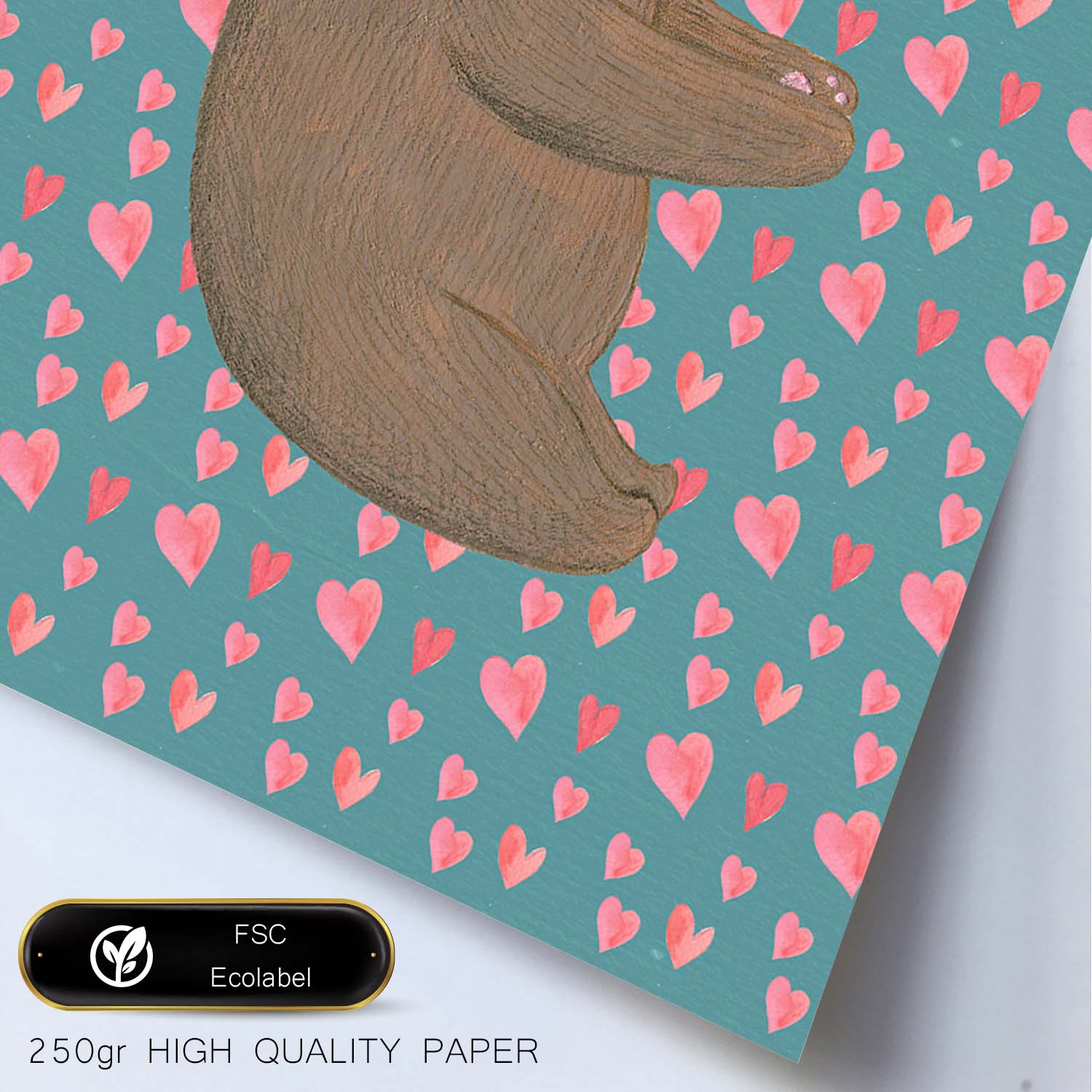 Poster de animales con fondos coloridos. Lámina Osito bebe, con ilustraciones de animales.-Artwork-Nacnic-Nacnic Estudio SL