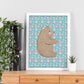 Poster de animales con fondos coloridos. Lámina Osito bebe, con ilustraciones de animales.-Artwork-Nacnic-Nacnic Estudio SL