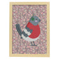 Poster de animales con fondos coloridos. Lámina Pajarito en otoño, con ilustraciones de animales.-Artwork-Nacnic-A3-Marco Madera clara-Nacnic Estudio SL