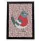 Poster de animales con fondos coloridos. Lámina Pajarito en otoño, con ilustraciones de animales.-Artwork-Nacnic-A4-Marco Negro-Nacnic Estudio SL