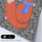 Poster de animales con fondos coloridos. Lámina Zorrito con bufanda, con ilustraciones de animales.-Artwork-Nacnic-Nacnic Estudio SL