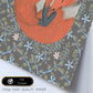 Poster de animales con fondos coloridos. Lámina Zorrito en la siesta, con ilustraciones de animales.-Artwork-Nacnic-Nacnic Estudio SL