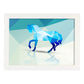 Poster de animales geométricos con fondos a color. Lámina Caballo 2, ilustrada con formas geométricas, y con un colorido fondo.-Artwork-Nacnic-A4-Marco Blanco-Nacnic Estudio SL