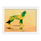 Poster de animales geométricos con fondos a color. Lámina Lobo, ilustrada con formas geométricas, y con un colorido fondo.-Artwork-Nacnic-A3-Marco Blanco-Nacnic Estudio SL