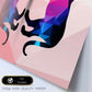 Poster de animales geométricos con fondos a color. Lámina Tigre, ilustrada con formas geométricas, y con un colorido fondo.-Artwork-Nacnic-Nacnic Estudio SL