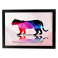 Poster de animales geométricos con fondos a color. Lámina Tigre, ilustrada con formas geométricas, y con un colorido fondo.-Artwork-Nacnic-A3-Marco Negro-Nacnic Estudio SL