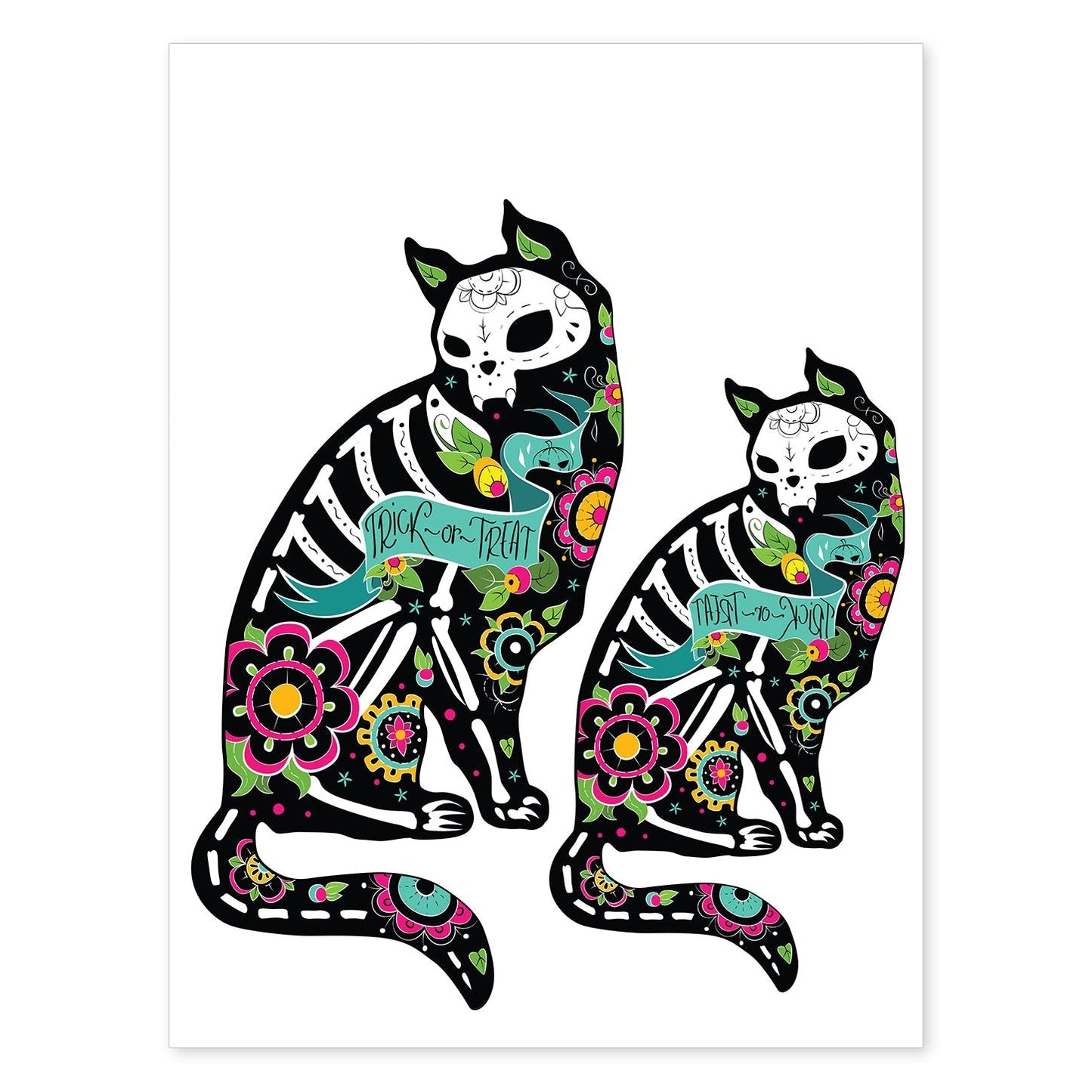 Poster de animales. Lámina Gatos mejicanos. Colección mix de animales coloridos para-Artwork-Nacnic-A4-Sin marco-Nacnic Estudio SL