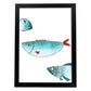 Poster de animales. Lámina Peces en contra direccion. Colección mix de animales coloridos para-Artwork-Nacnic-A4-Marco Negro-Nacnic Estudio SL